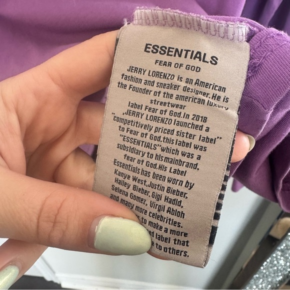 Fear of God ESSENTIALS Rugby Shirt – Purple Long Sleeve XL - Picture 7 of 11